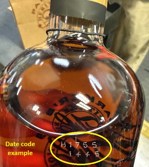 parkers heritage date on bottle